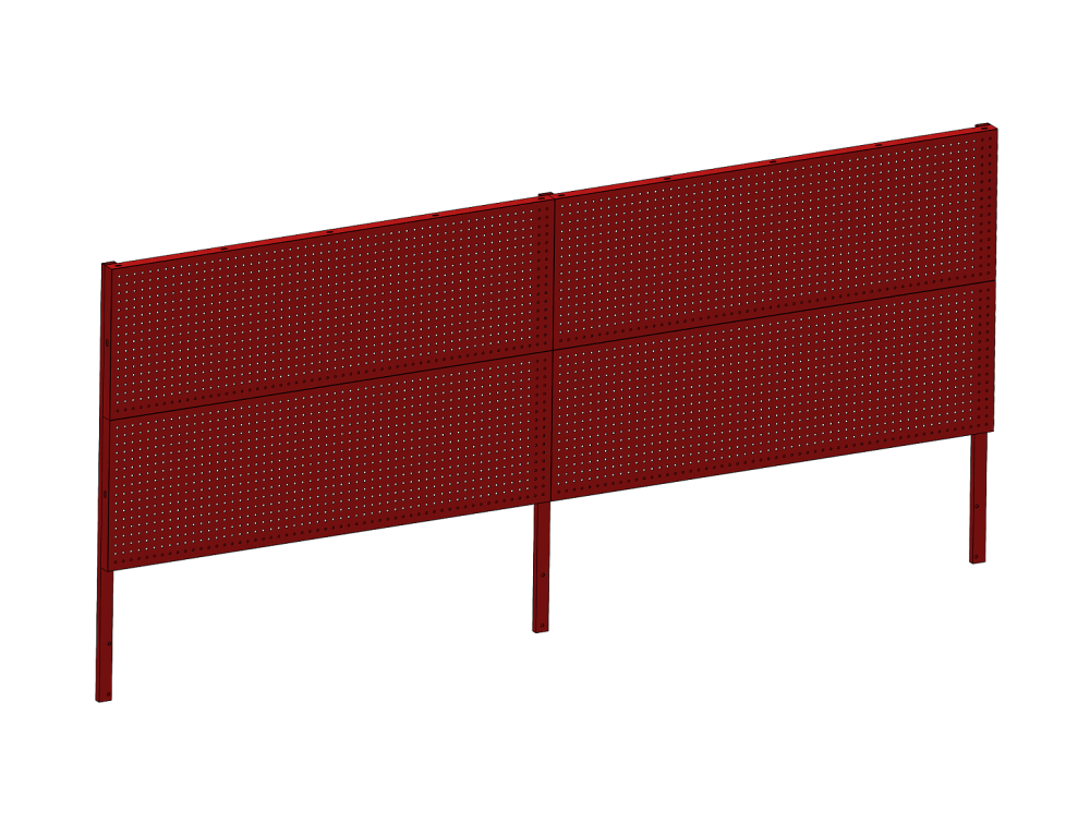 dierovaná stena 285x90cm - red