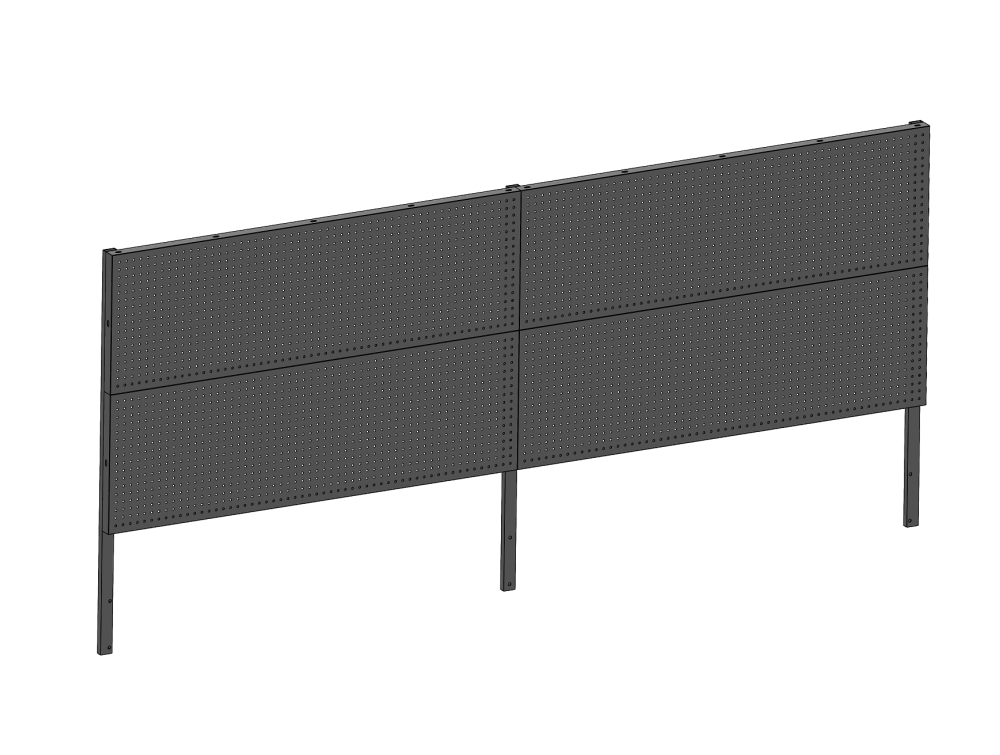 dierovaná stena 285x90cm - antracit