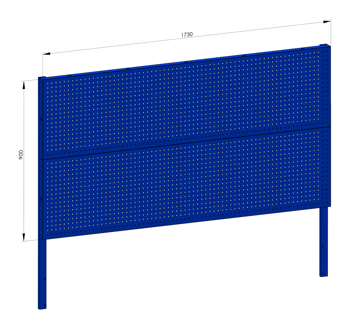 dierovaná stena 173x90cm - blue