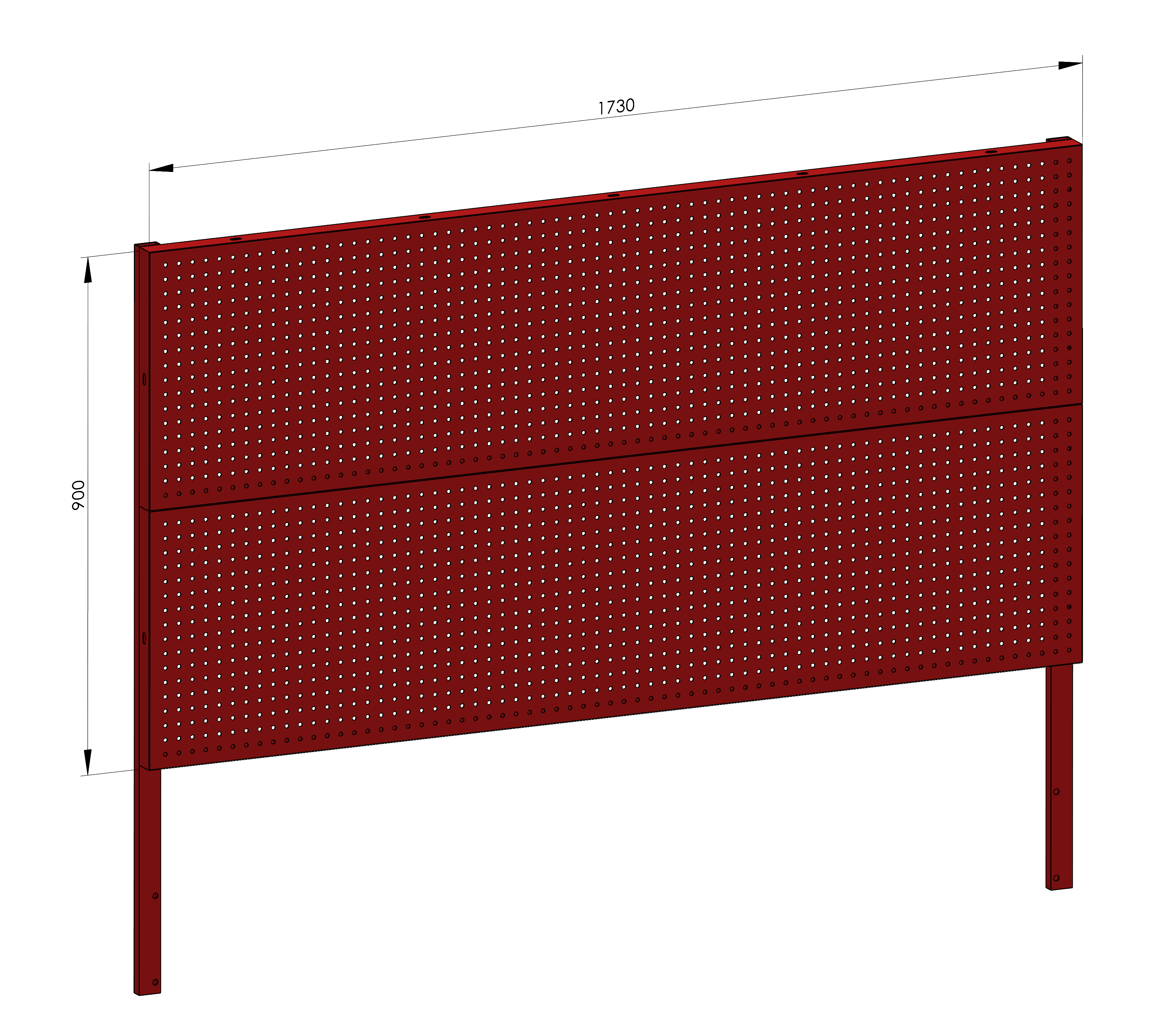dierovaná stena 173x90cm - red