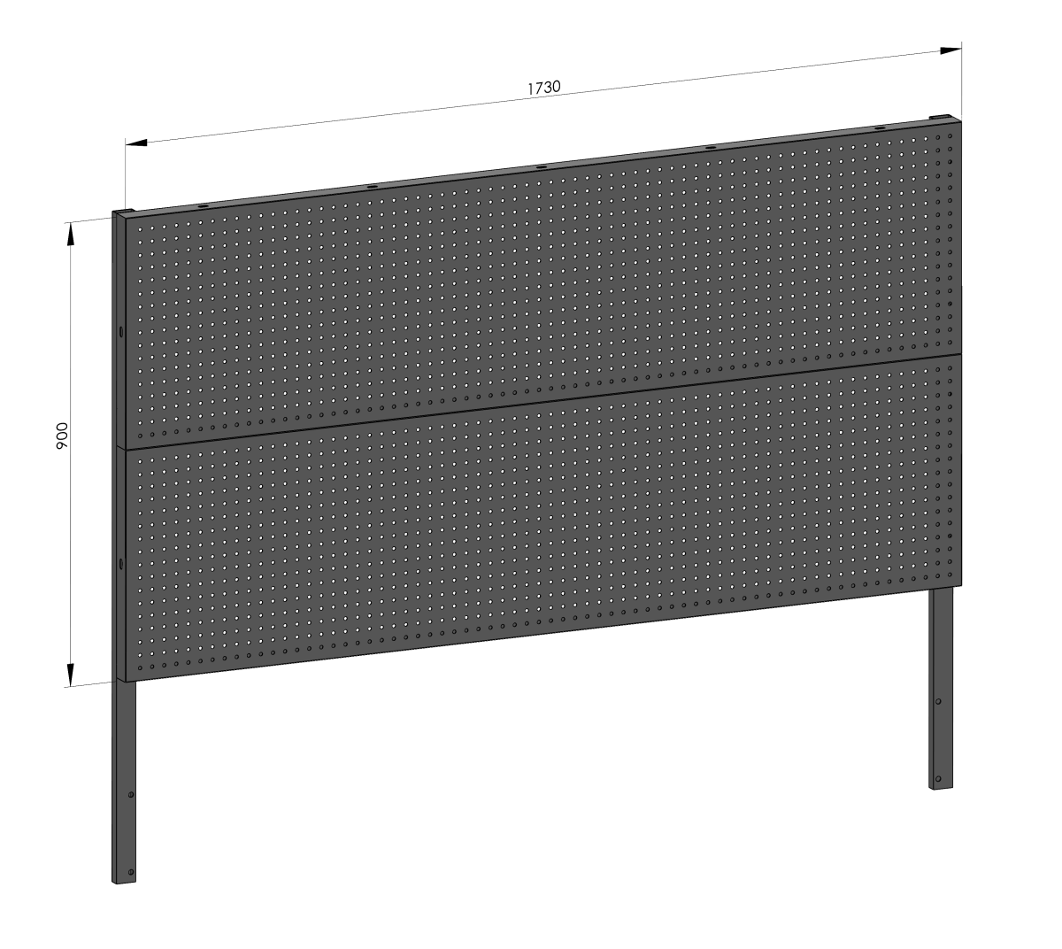 dierovaná stena 173x90cm - antracit